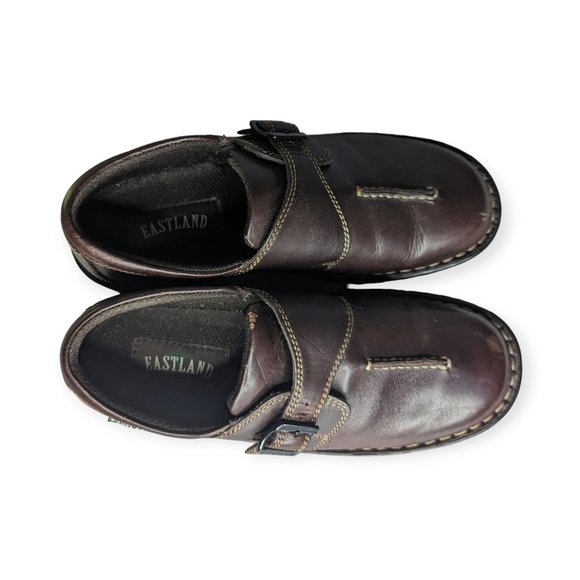 Eastland Syracuse Chunky Y2K Brown Leather Loafers Lug Sole Size 8 1/2M - Picture 5 of 9